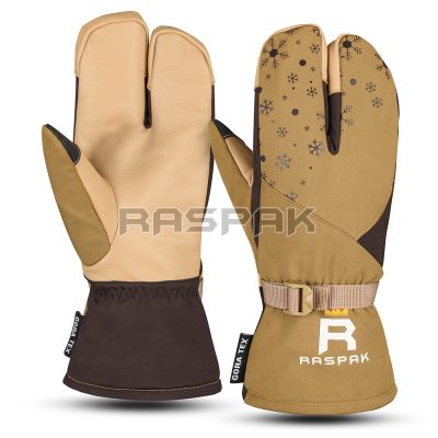 Three finger ski mitten gloves